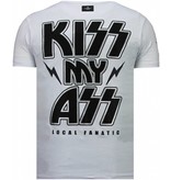 Local Fanatic Camisetas - Kiss My Mickey Rhinestone Camisetas Personalizadas - Blanco