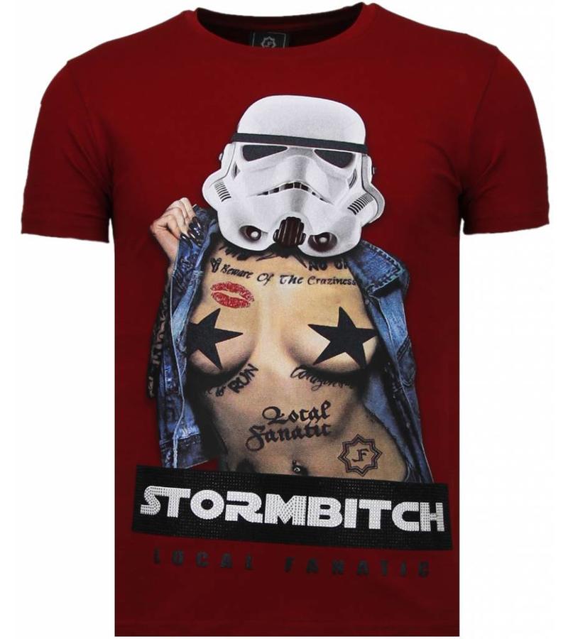 Local Fanatic Camisetas - Stormbitch Rhinestone Camisetas Personalizadas - Burdeos