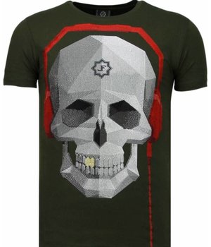 Local Fanatic Camisetas - Skull Bring The Beat Rhinestone Camisetas Personalizadas - Verde