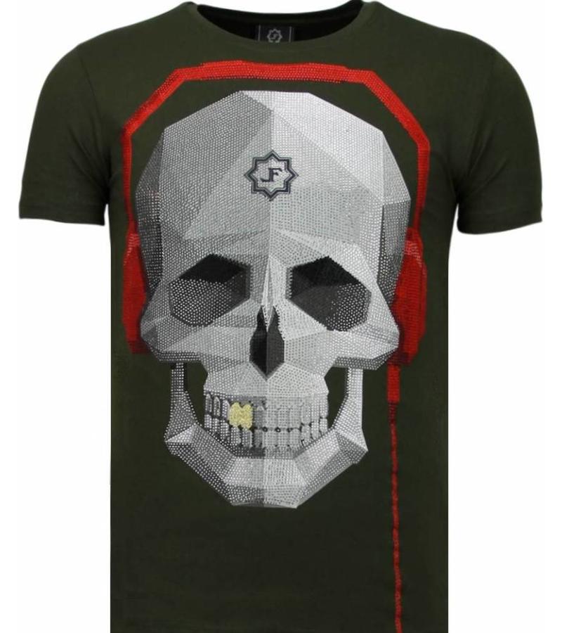 Local Fanatic Camisetas - Skull Bring The Beat Rhinestone Camisetas Personalizadas - Verde