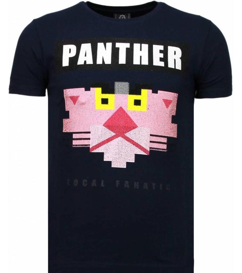Local Fanatic Camisetas - Panther For A Cougar Rhinestone Camisetas Personalizadas - Azul