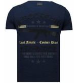 Local Fanatic Camisetas - Freedom Fighter Rhinestone Camisetas Personalizadas - Azul