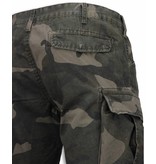 Bread & Buttons Pantalones cortes - Camuflaje Slim Fit Bermudas hombre - Verde