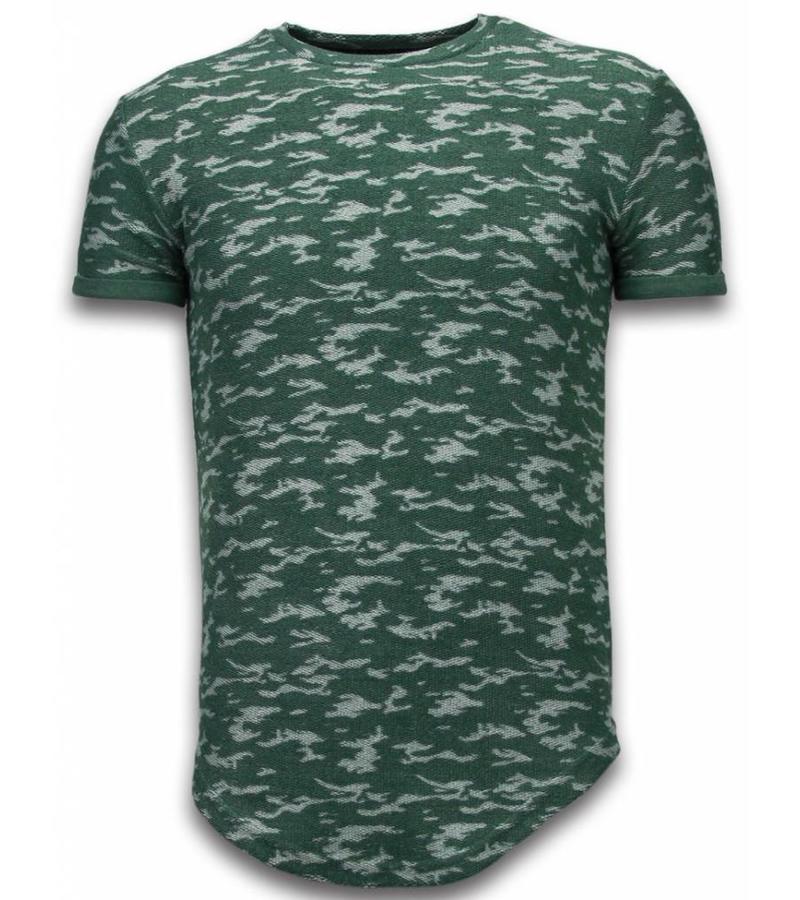 John H Camisetas - Fashionable  Patron ejercito Long Fit - Verde