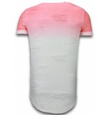 John H Camisetas - Flare Effect de dos colores Long Fit - Rojo Salmon