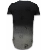 John H Camisetas - Pictured Flare Effect de dos colores Long Fit - Negro