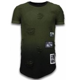 John H Camisetas - Pictured Flare Effect de dos colores Long Fit - Verde
