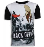 Local Fanatic Camisetas - Back Off Digital Rhinestone Camisetas Personalizadas - Negro