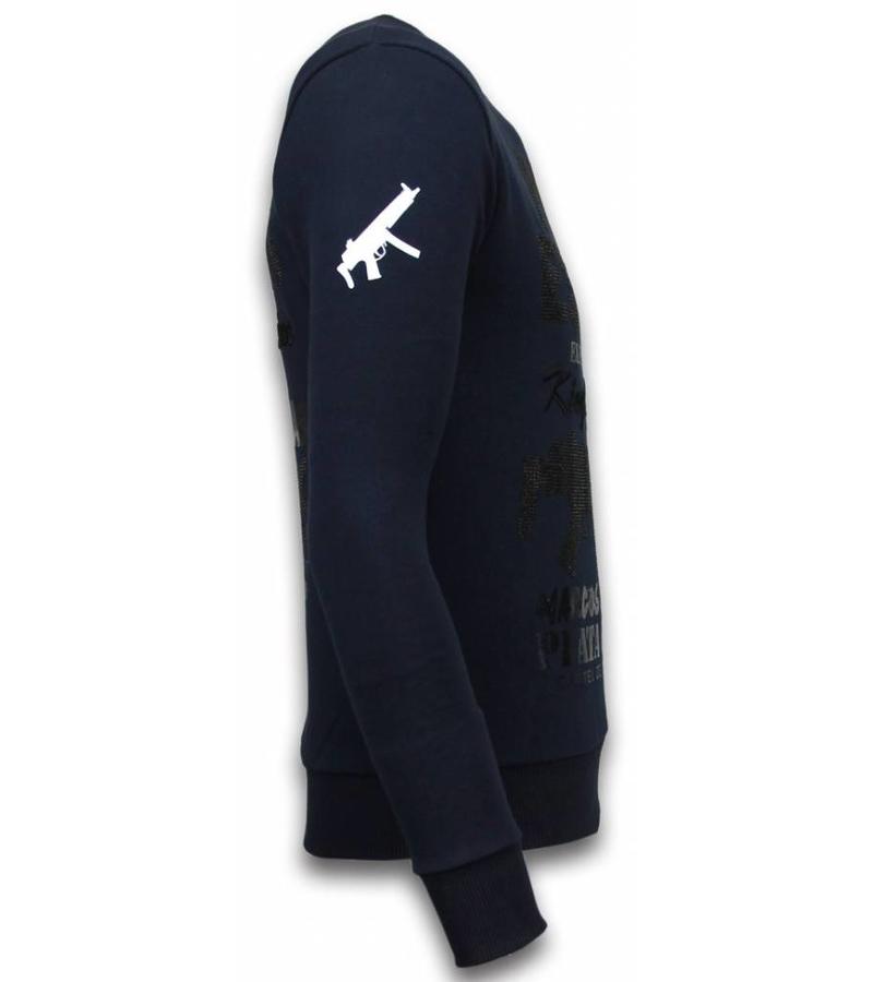 Local Fanatic Sudaderas - Pablo Escobar Rhinestone Sudaderas hombre - Azul