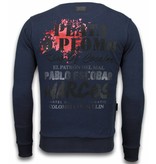 Local Fanatic Sudaderas - Pablo Escobar Rhinestone Sudaderas hombre - Azul