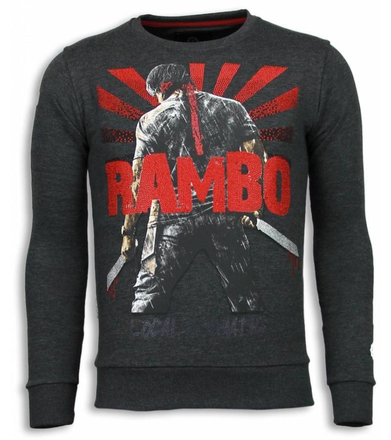 Local Fanatic Sudaderas - Rambo Rhinestone Sudaderas hombre - Antracita