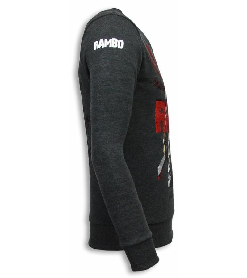 Local Fanatic Sudaderas - Rambo Rhinestone Sudaderas hombre - Antracita