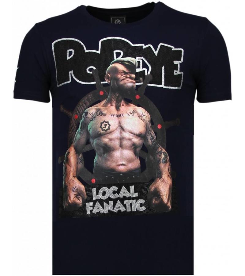 Local Fanatic Camisetas - The Sailor Man Rhinestone Camisetas Personalizadas - Azul