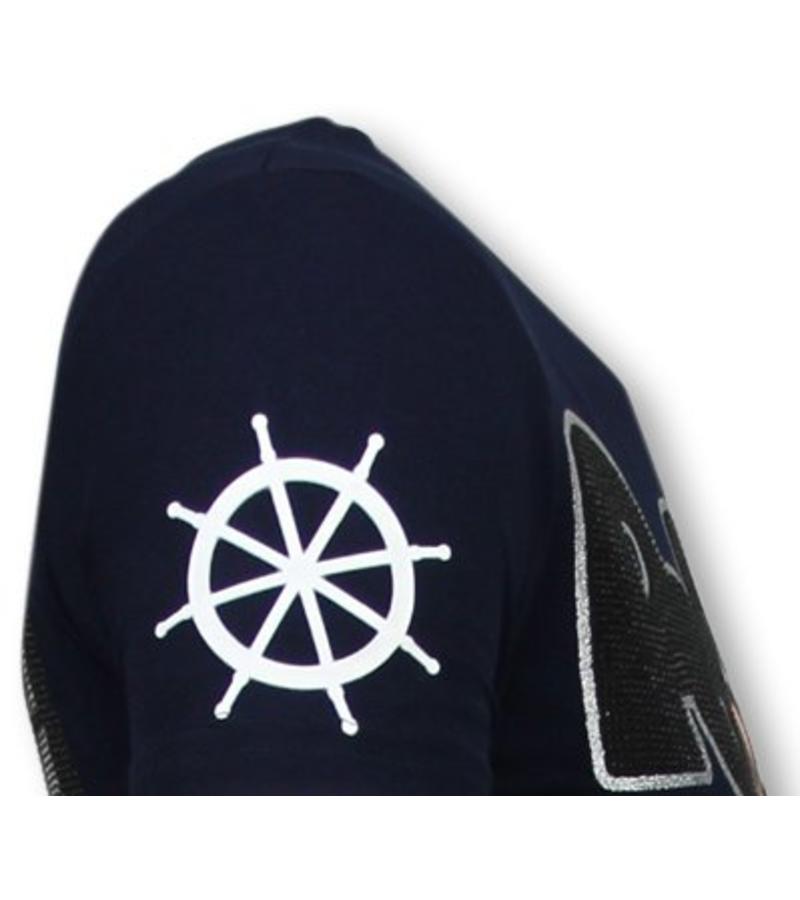 Local Fanatic Camisetas - The Sailor Man Rhinestone Camisetas Personalizadas - Azul