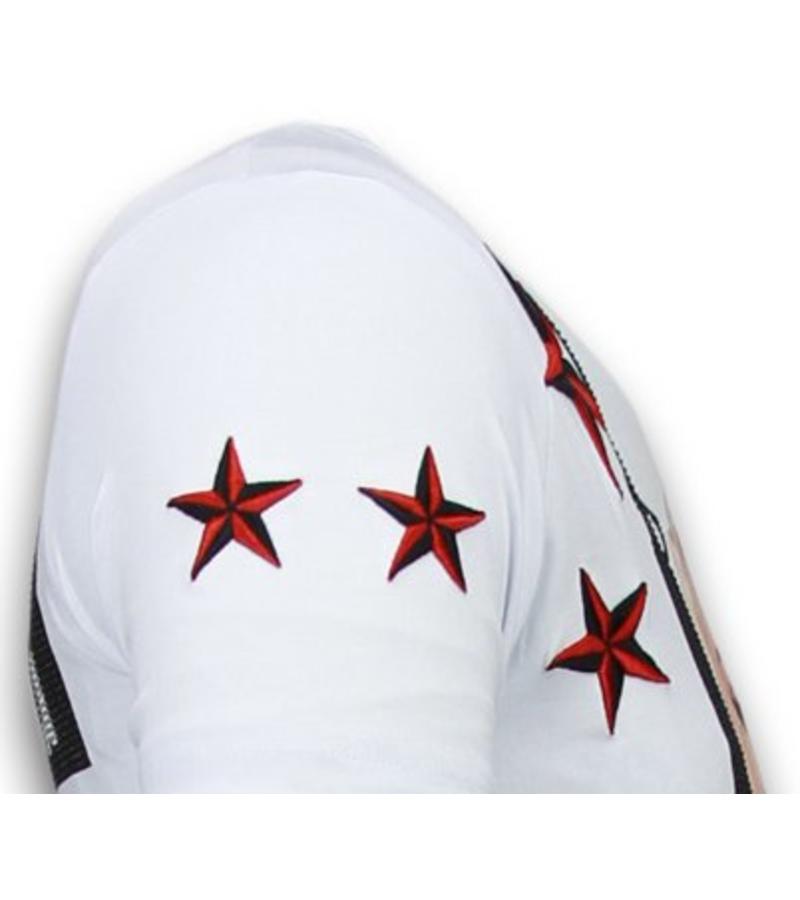 Local Fanatic Camisetas - Marilyn Rockstar Rhinestone Camisetas Personalizadas  - Blanco