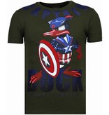 Local Fanatic Camisetas - Captain Duck Rhinestone Camisetas Personalizadas - Verde