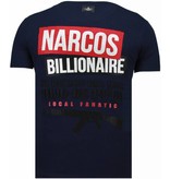 Local Fanatic Camisetas - El Patron Narcos Billionaire Rhinestone Camisetas Personalizadas - Azul