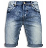 Black Ace Pantalones Cortos - Bermudas Hombre Simple Slim Fit - Azul