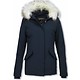 Parkas Mujer - Mujer Chaqueta De Invierno Wooly Corto - Cuero De Piel Grande - Azul