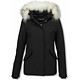 Parkas Mujer - Mujer Chaqueta De Invierno Wooly Corto - Cuero De Piel Grande - Negro