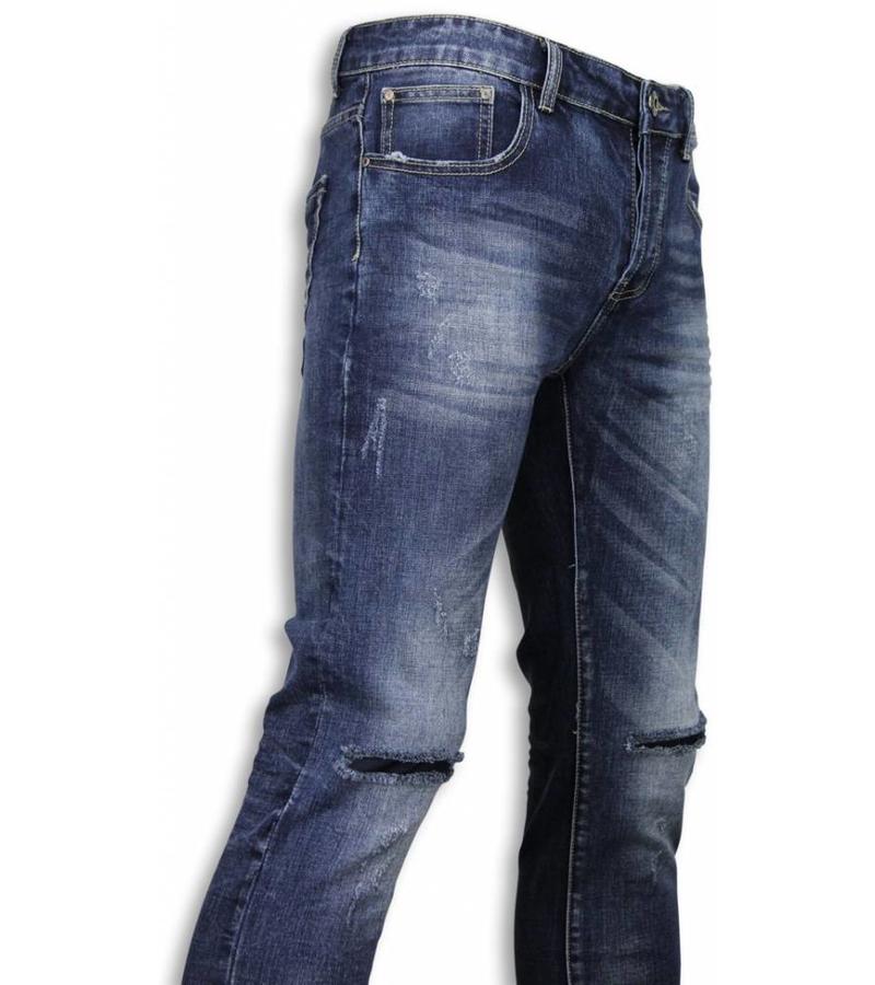 Black Ace Basic Jeans - Dañado Knee Regular Fit - Azul