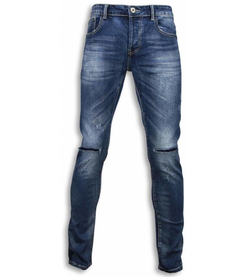 Black Ace Basic Jeans - Dañado Knee Regular Fit - Azul