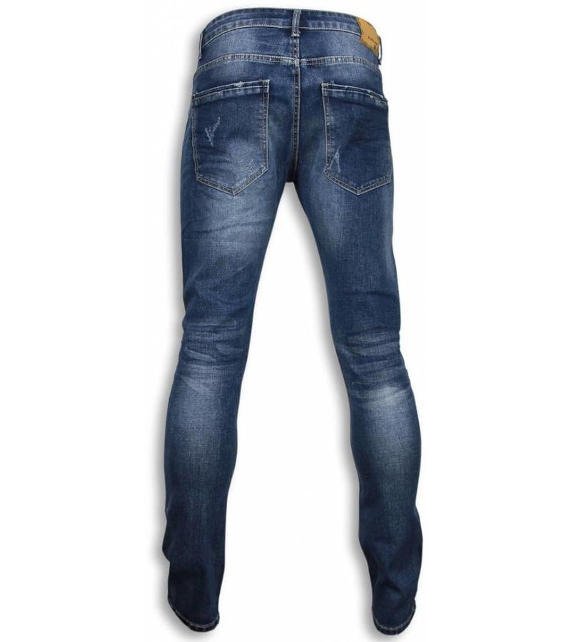 Black Ace Basic Jeans - Dañado Knee Regular Fit - Azul