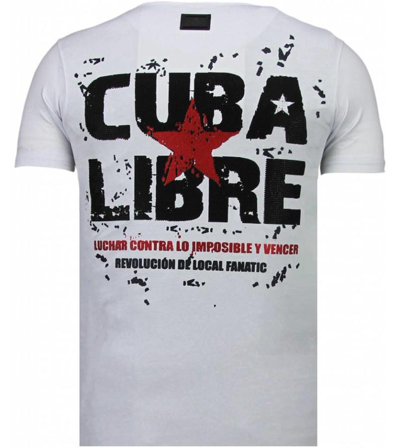 Local Fanatic Camisetas - Che Guevara Comandante Rhinestone Camisetas Personalizadas - Blanco