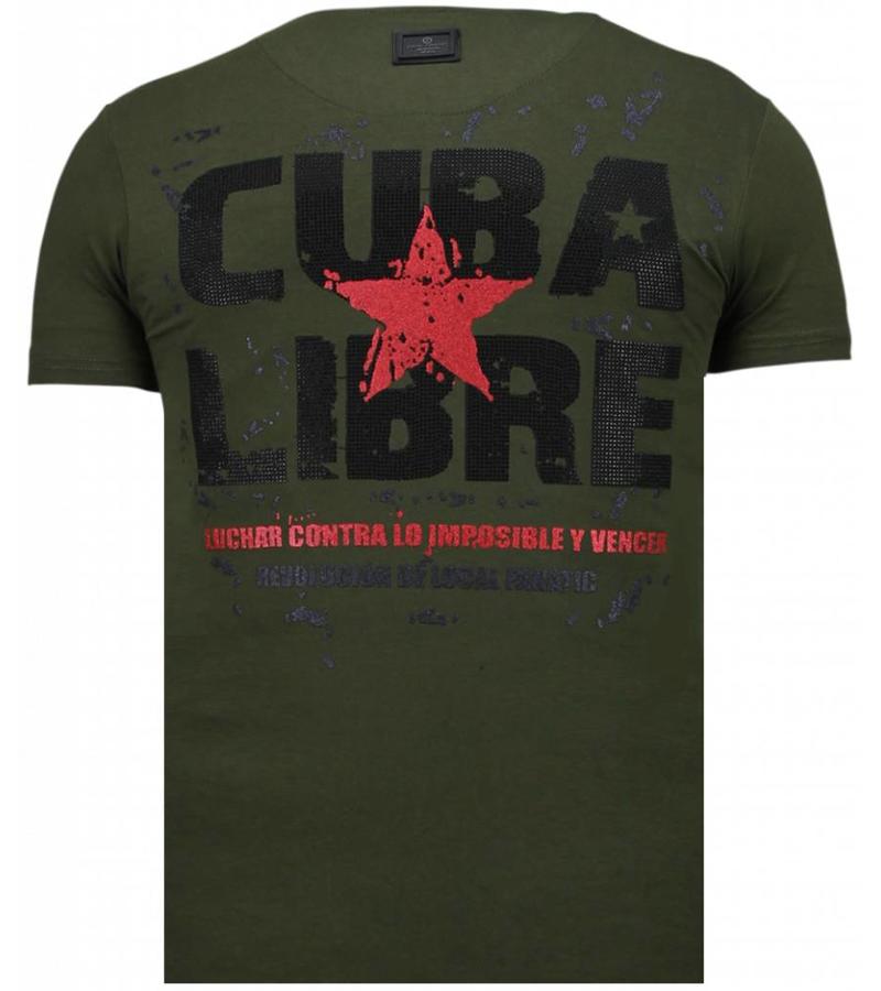 Local Fanatic Camisetas - Che Guevara Comandante Rhinestone Camisetas Personalizadas - Verde