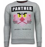 Local Fanatic Sudaderas - Panther Rhinestone Sudaderas - Gris