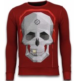 Local Fanatic Sudaderas - Skull Beat Rhinestone Sudaderas - Burdeos
