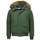 Parkas Hombre - Parka De Invierno Corto - Collar De Piel - Bombardero Chilliwack - Verde
