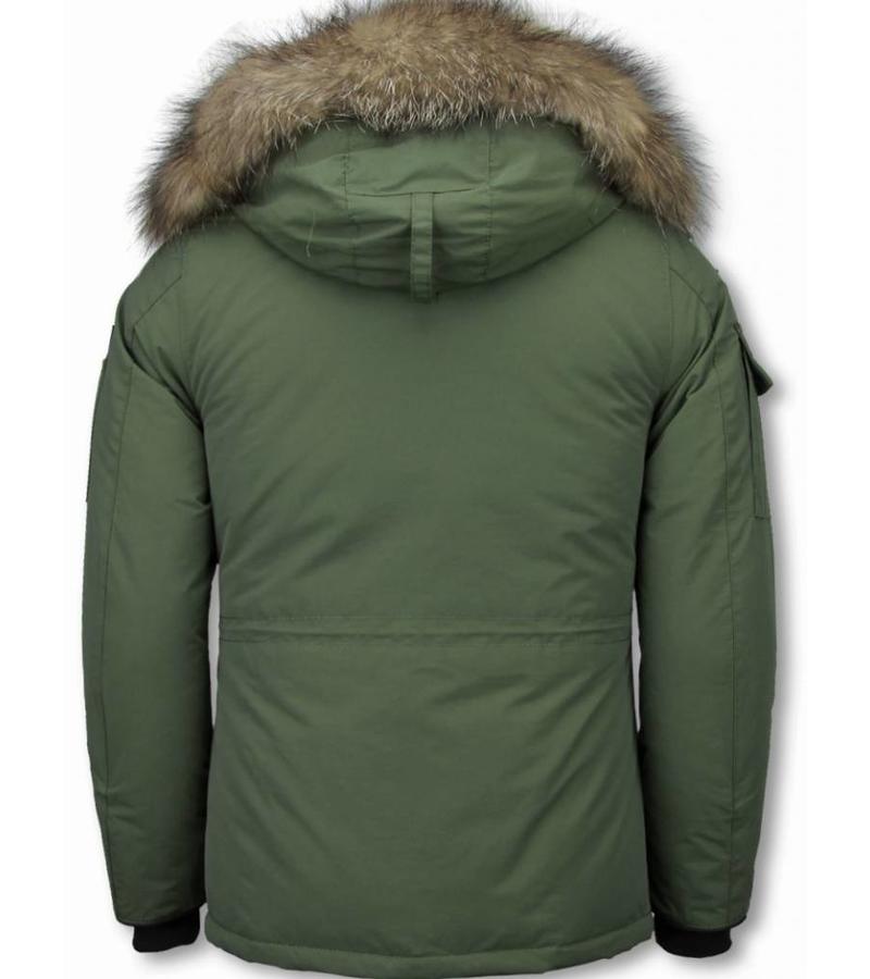 Matogla Parkas Mujer - Chaqueta De Invierno Media Luna - Cuello De Piel - Expedition Parka - Verde