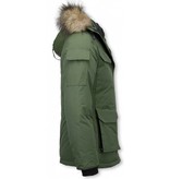 Matogla Parkas Mujer - Chaqueta De Invierno Media Luna - Cuello De Piel - Expedition Parka - Verde