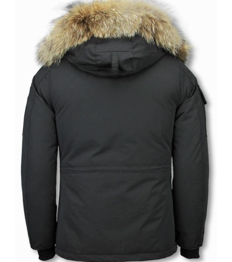 Matogla Parkas Mujer - Chaqueta De Invierno Media Luna - Cuello De Piel - Expedition Parka - Negro