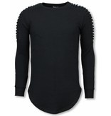 Uniplay Sudaderas Hombre - Suéter Longfit - Hombro Biker - Negro