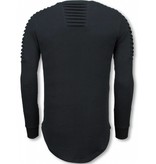 Uniplay Sudaderas Hombre - Suéter Longfit - Hombro Biker - Negro