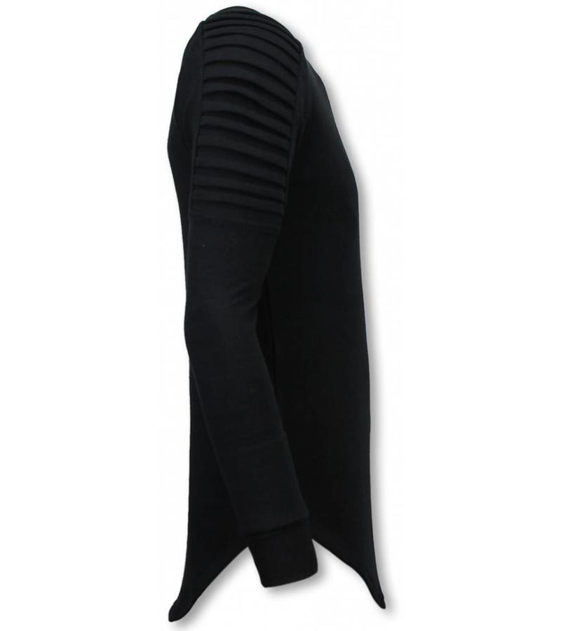 Uniplay Sudaderas Hombre - Suéter Longfit - Hombro Biker - Negro