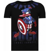 Local Fanatic Camisetas - Captain Duck - Rhinestone Camisetas - Negro