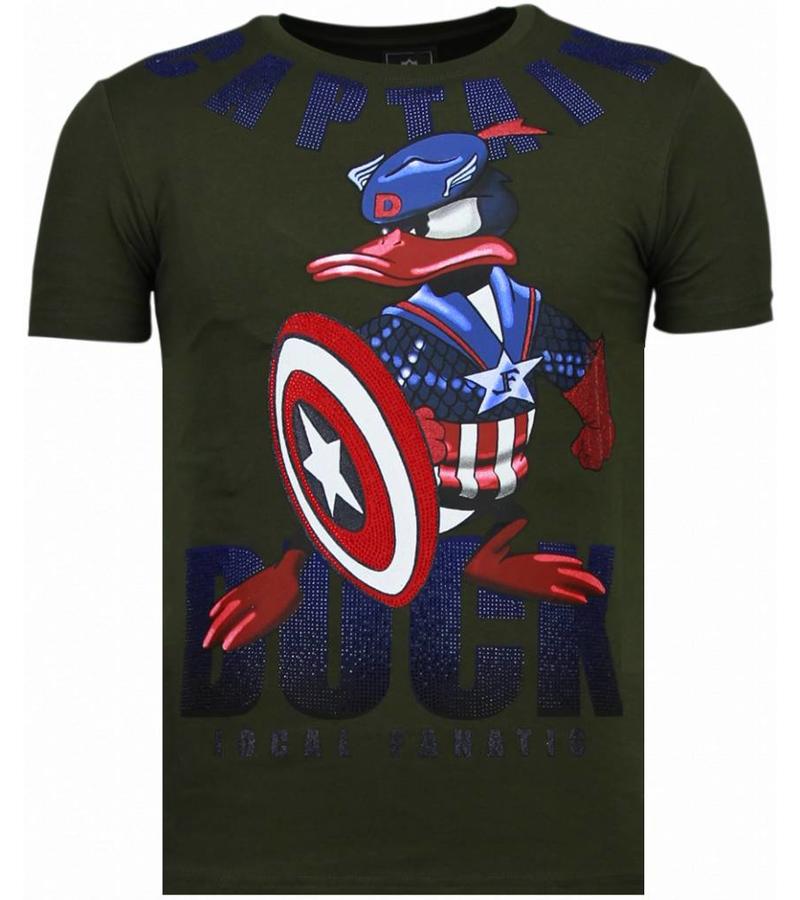 Local Fanatic Camisetas - Captain Duck - Rhinestone Camisetas - Verde