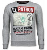 Local Fanatic Sudaderas - Narcos Billionaire - Rhinestone - Gris