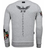 Local Fanatic Sudaderas - McGregor Notoriuous Tattoo - Embroidery - Gris