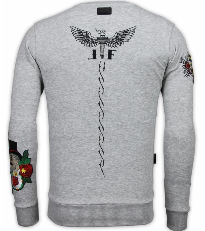 Local Fanatic Sudaderas - McGregor Notoriuous Tattoo - Embroidery - Gris