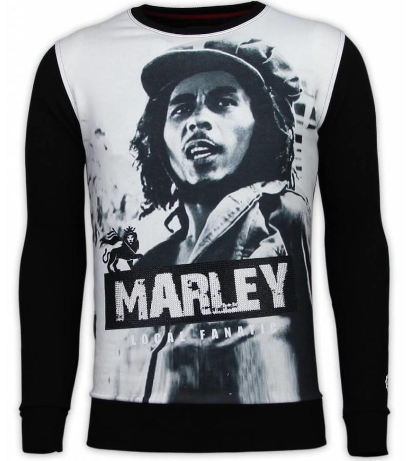 Local Fanatic Bob Marley - Digital Rhinestone Sudaderas - Negro