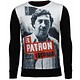 El Patron Escobar - Digital Rhinestone Sudaderas - Negro