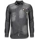 Camisa De Mezclilla Slim Fit - 3 Buttons - Gris