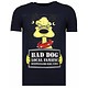 Camisetas - Bad Dog -  Rhinestone Camisetas -  Azul