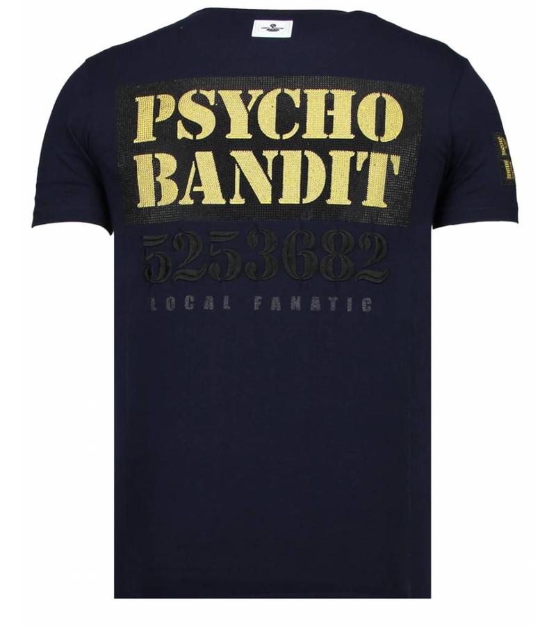 Local Fanatic Camisetas - Bad Dog -  Rhinestone Camisetas -  Azul