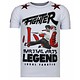 Camisetas - Fighter Legend - Rhinestone Camisetas -  Blanco