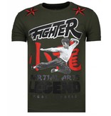 Local Fanatic Camisetas - Fighter Legend - Rhinestone Camisetas -  Verde